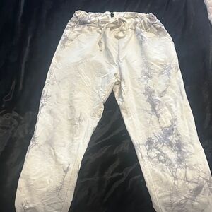 Women's White Tie-Dye Joggers